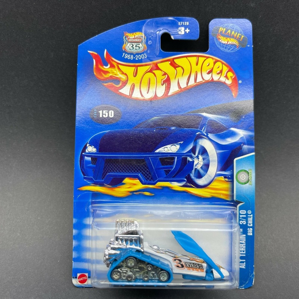 Hot Wheels 35th Alt Terrain Big Chill Tractor Sled Car Blue Diecast 1/64 #150